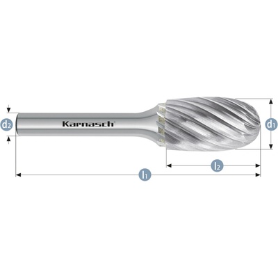 Karnasch 114035015 | E (TRE) - Kvapkovitá fréza HP-9 8,0x15x6-60 mm, nepovlakované