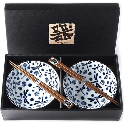 Made In Japan Set misiek Blue Dragonfly s palicami 500 ml 2 ks