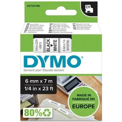 Samolepiaca páska Dymo D1 6 mm biela/čierna