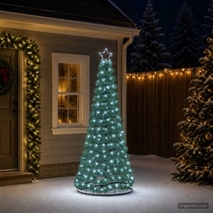 vidaXL LED коледна елха с ламе и основа EKENAS 180 см (42055406)