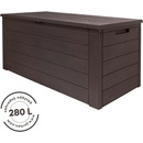 Prosperplast Woodebox 280L - 120x46x57cm so sklápateľným vrchnákom hnedý