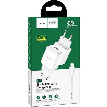 Image 1 of hoco. Зарядно 220V HOCO N2 / 2.1A + Lightning USB (365751)