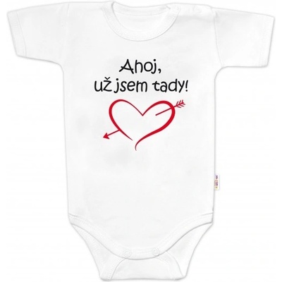 Body krátký rukáv Ahoj už jsem tady! Baby Nellys bílé