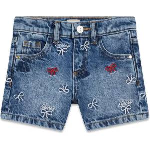 Guess Къси деним панталони за мини момиче с бродирани панделки Guess