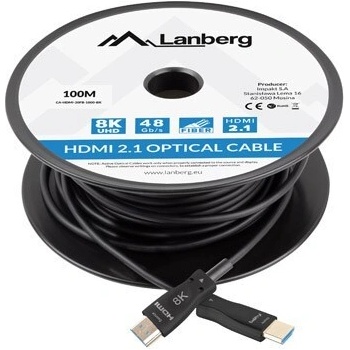 Lanberg LANBERG HDMI Оптичен кабел, M към M, V2.1, 100M, 8K, AOC (CA-HDMI-30FB-1000-BK)