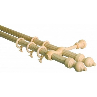 GARNÝŽE-HEBR Garnýž dřevěná borovice dvojitá 160 cm