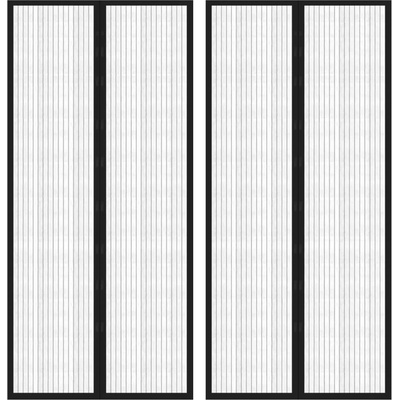 vidaXL Магнитни завеси против насекоми за врата 2 бр черни 210x90 см (314686)