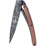 DEEJO 1gb554 tattoo serration black / Ултралеко джобно ножче с частично назъбено острие и татуировка (1gb554)