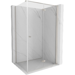 Mexen Mist-F сгъваема душ кабина дясна 115 x 85 см, прозрачна, матиран никел (8A6T-115-085-97-00-P)