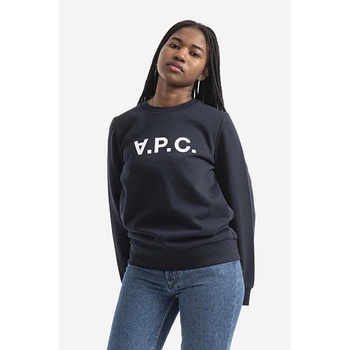 APC Памучен суичър A. P. C. Sweat Viva в тъмносиньо с принт (COECQ.F27644)