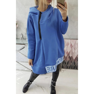 Kesi 9305MO Dámska Oversize zateplená mikina so zipsom Asweare modrá