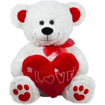 Image 1 of Амек Тойс Плюшена играчка Амек Тойс - Бяло мече с червено сърце, 45 cm (040131-1)