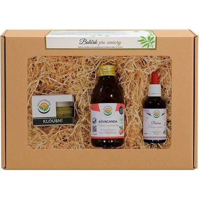Salvia Paradise Dárkový balíček pro seniory: Kloubní bylinná mast 50 ml + Ašvaganda BIO 120 kapslí + Bacopa AF tinktura 50 ml