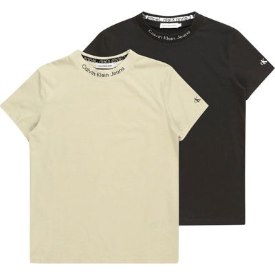 Calvin Klein Тениска 'INTARSIA' бежово, черно, размер 6