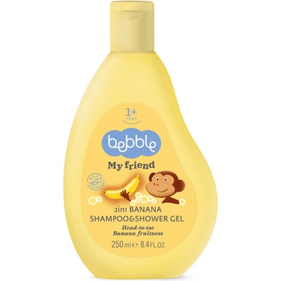 Bebble Detský šampón a sprchový gél 2v1 banán 250 ml