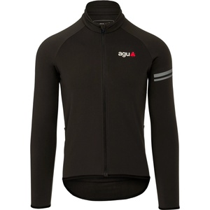 AGU Мъжка фланелка с дълъг ръкав за колоездене AGU Thermo Jersey L/S Essential Cycling jersey - Black (056-4255-0113)