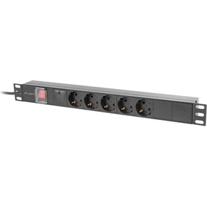 Lanberg power distribution unit (pdu) 19" 1U 16a 2m 5x schuko outlets black (PDU-05F-0200-BK)