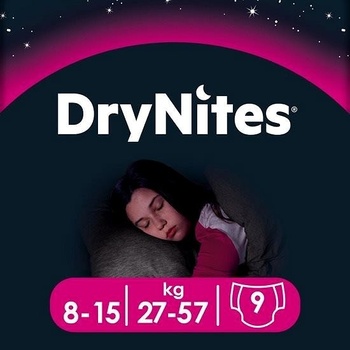 HUGGIES Dry Nites Large 8-15 years Girls 9 ks