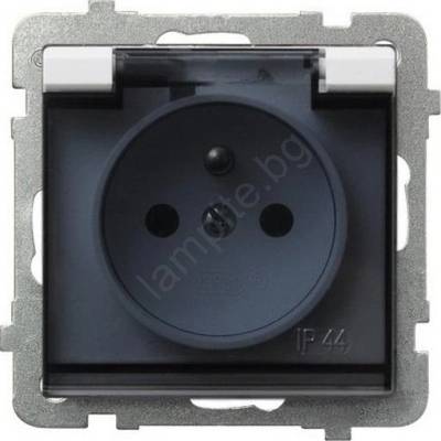 OSPEL - Външен контакт за дома без рамка 230V SONATA IP44 бял/черен (OE0043)