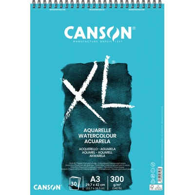 Canson XL Aquarelle Skicák v kroužkové vazbě A3 CP, 300g, 30 listů – Zboží Dáma