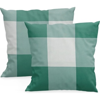 Xpose bavlna Káro tmavo zelená 40 x 40 cm