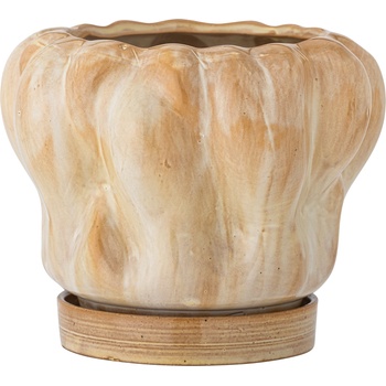 Bloomingville Саксия Hollis с поставка 20 см бежова (82061455)