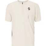 Scott Мъжка фланелка с къс ръкав за колоездене Scott Tee Vertic Zip S/S Cycling jersey - Cotton White / Toast Beige (056-4081-0113)