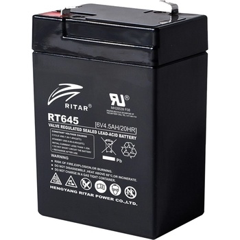 Ritar Power Акумулаторна батерия Ritar Power RT645, 6V, 4.55Ah, AGM, T1 конектори (RT645)