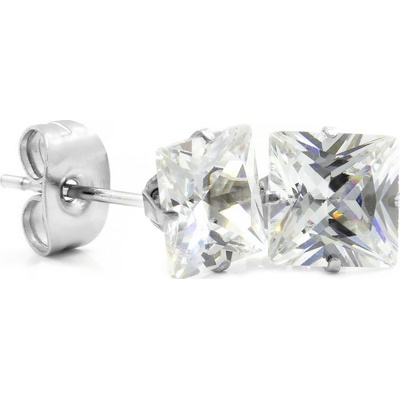 BRUNOshop.cz Náušnice ČTVEREČKY s kamínkem 0,6 cm S2679