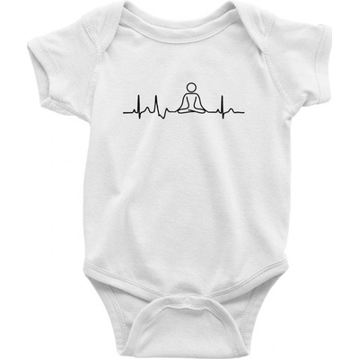 Ekg yoga Dojčenské body krátký rukáv biele