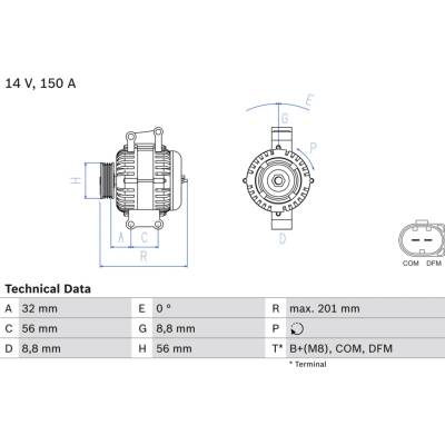 Alternátor BOSCH 0 986 046 300