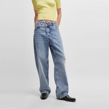 Image 1 of Hugo Дънки Hugo Women's Wide Leg Jeans - Turquoise