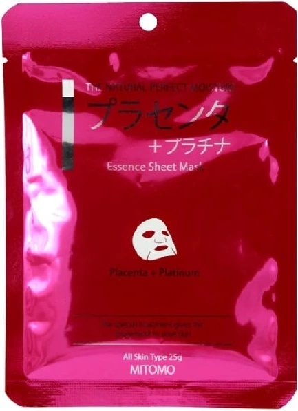 Mitomo Placenta + Platinum Facial Essence Mask Маска за лице дамски 25gr