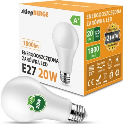 Berge LED žárovka E27 A80 20W 1800Lm teplá bílá EC79843