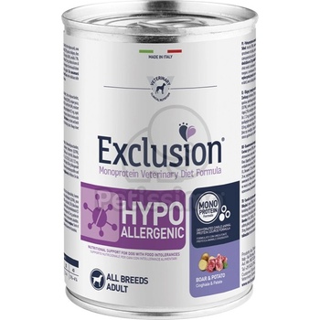 Exclusion Monoprotein Vet Diet Hypoallergenic All Breeds консерва за кучета - диво прасе и картофи 400 г