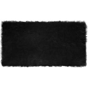 vidaXL Изкуствена овча килим TAFALLA Черно 80 x 150 cm Полиестер (42021566)
