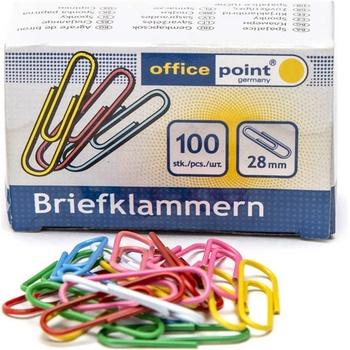 Кламери цветни 28 mm Office Point 100 бр (1903013-1462810-00)