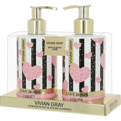 Vivian Gray LOve Bomb mýdlo + mléko na ruce 2 x 250 ml dárková sada