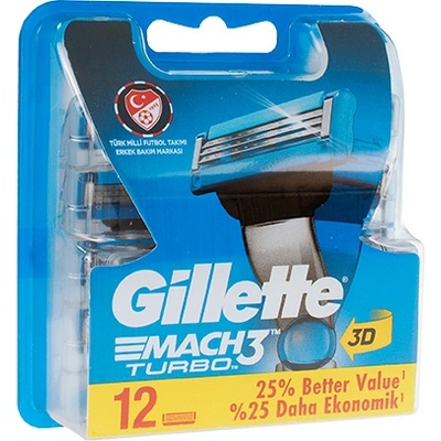Gillette Mach3 Turbo сменяеми глави Man 12 бр