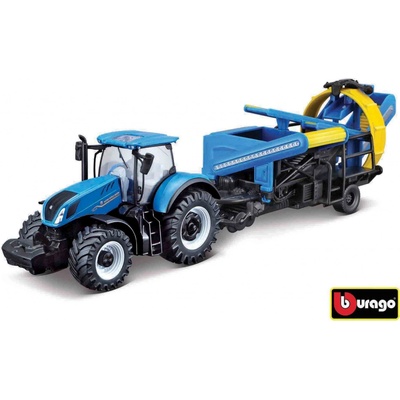Bburago Farm tractor New Holland T7.315 with Cultivator