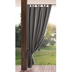 Eurofirany Garden Outdoor Curtain with Velcro Loops, 1 Piece, Opaque & Weatherproof, UV Protection, for Balcony Patio Pergola Gazebo, H240 x W155 cm, Dark Gray - ZAS/GARDEN (B0C62DRT6B)