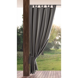 Eurofirany Garden Outdoor Curtain with Velcro Loops, 1 Piece, Opaque & Weatherproof, UV Protection, for Balcony Patio Pergola Gazebo, H240 x W155 cm, Dark Gray - ZAS/GARDEN