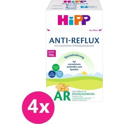4x HiPP Anti-Reflux Špeciálna dojčenská výživa od narodenia, 600 g