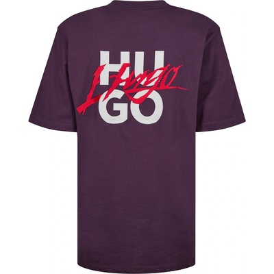Hugo Тениска Hugo Logo Print Relaxed Fit T-Shirt - Open Purple