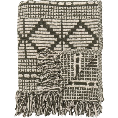 Bloomingville Шалте Gutte от рециклиран материал 130 x 160 см зелено (82066149)