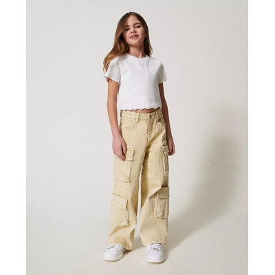 Twinset Girl Rifle s kapsami Cargo seprané béžové
