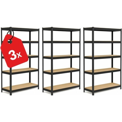 Vyprodej-Regalu.cz Regál 1800 x 900 x 400 mm 5 polic černý 3 ks – Zbozi.Blesk.cz