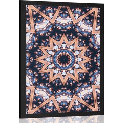 Plakát Mandala se zajímavými prvky v pozadí - 60x90 no frame