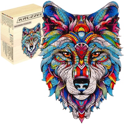 Kruzzel 24552 Drevené puzzle vlk, 170 ks