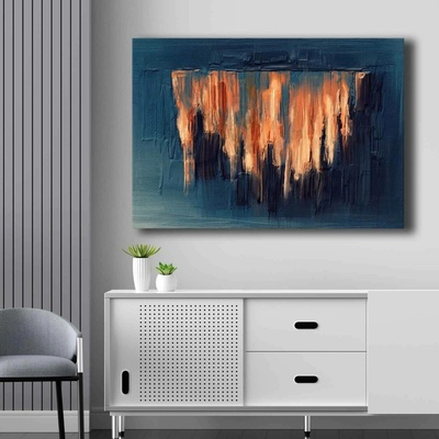 ASIR Obraz na plátně ArtGALINI – Modrá a oranžová abstrakce